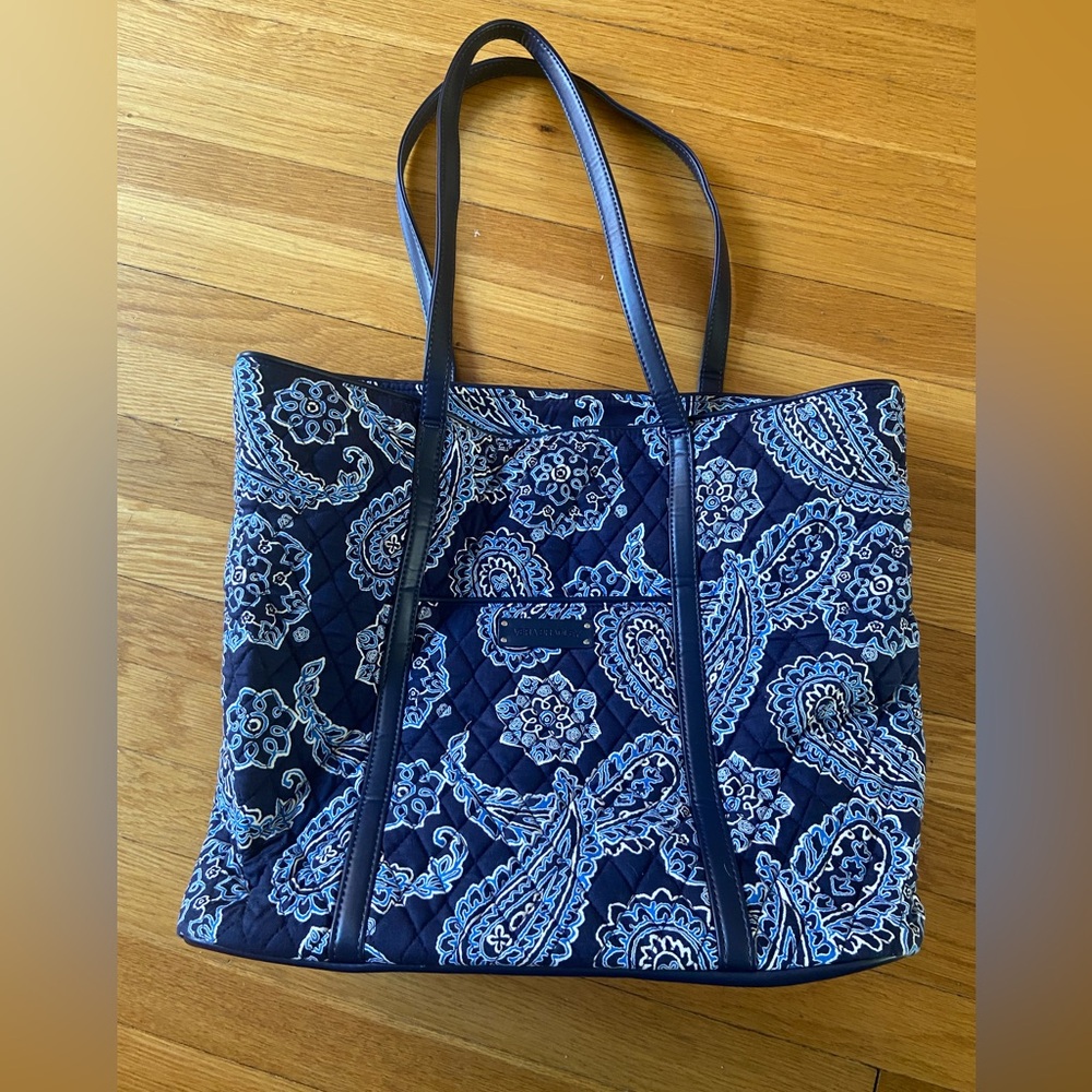 Vera Bradley Quilted Tote with Leather Straps